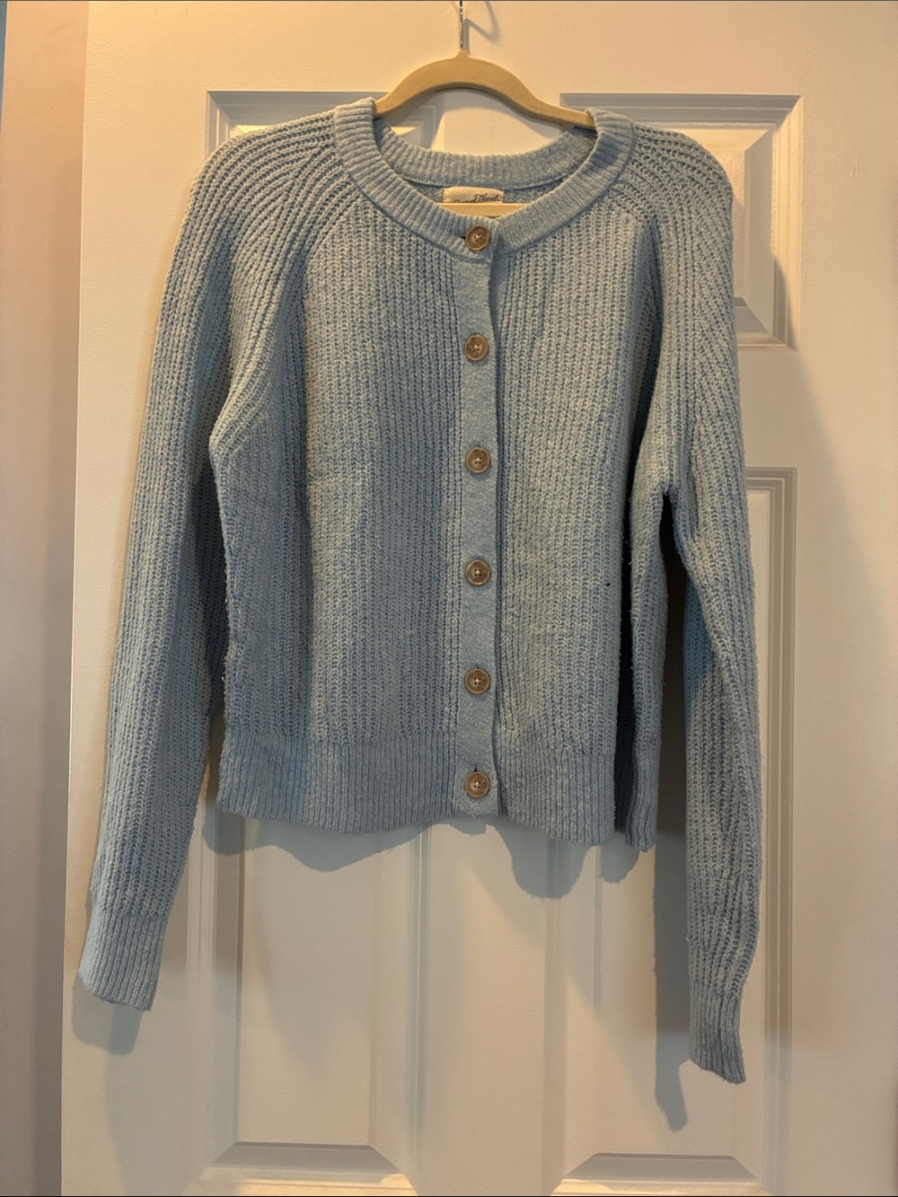 Universal Thread Pale Blue Ribbed Button-Up Cardigan